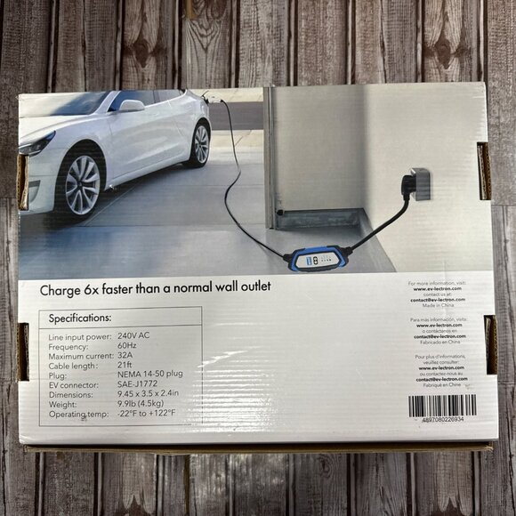 New Lectron Level 2 EV Charger 32A Portable NEMA 14-50 Plug Fast Charge - Picture 2 of 3
